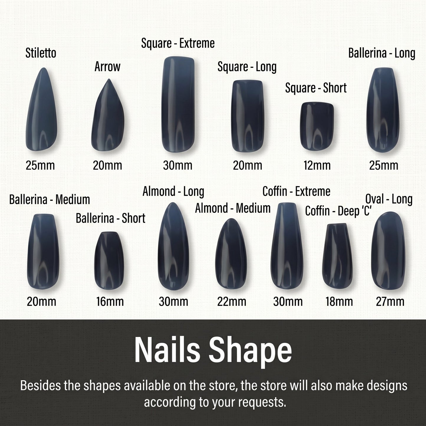 Los Angeles Rams Handmade Press On Nails | Reusable 3D Nail Set