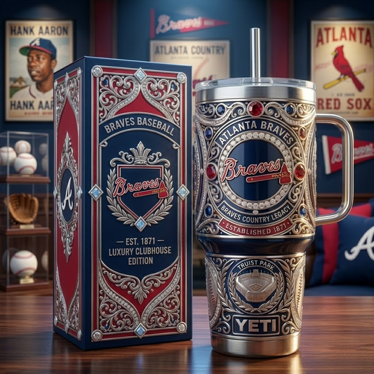 Atlanta Braves 40 oz Tumbler with Handle and Lid