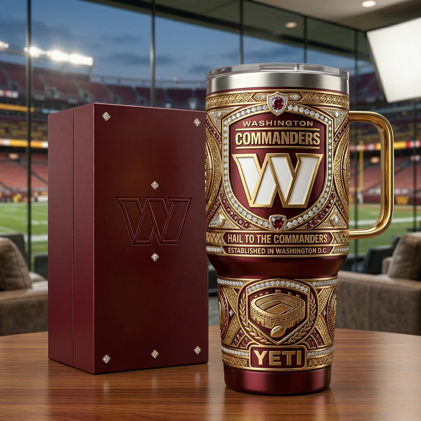 Washington Commanders 40 oz Tumbler with Handle and Lid