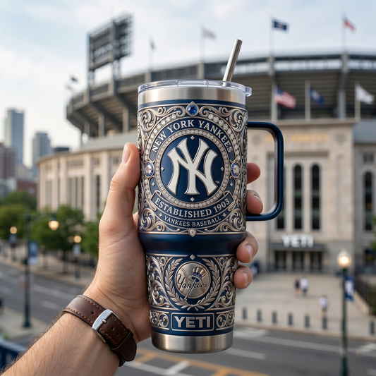 New York Yankees 40 oz Tumbler with Handle and Lid