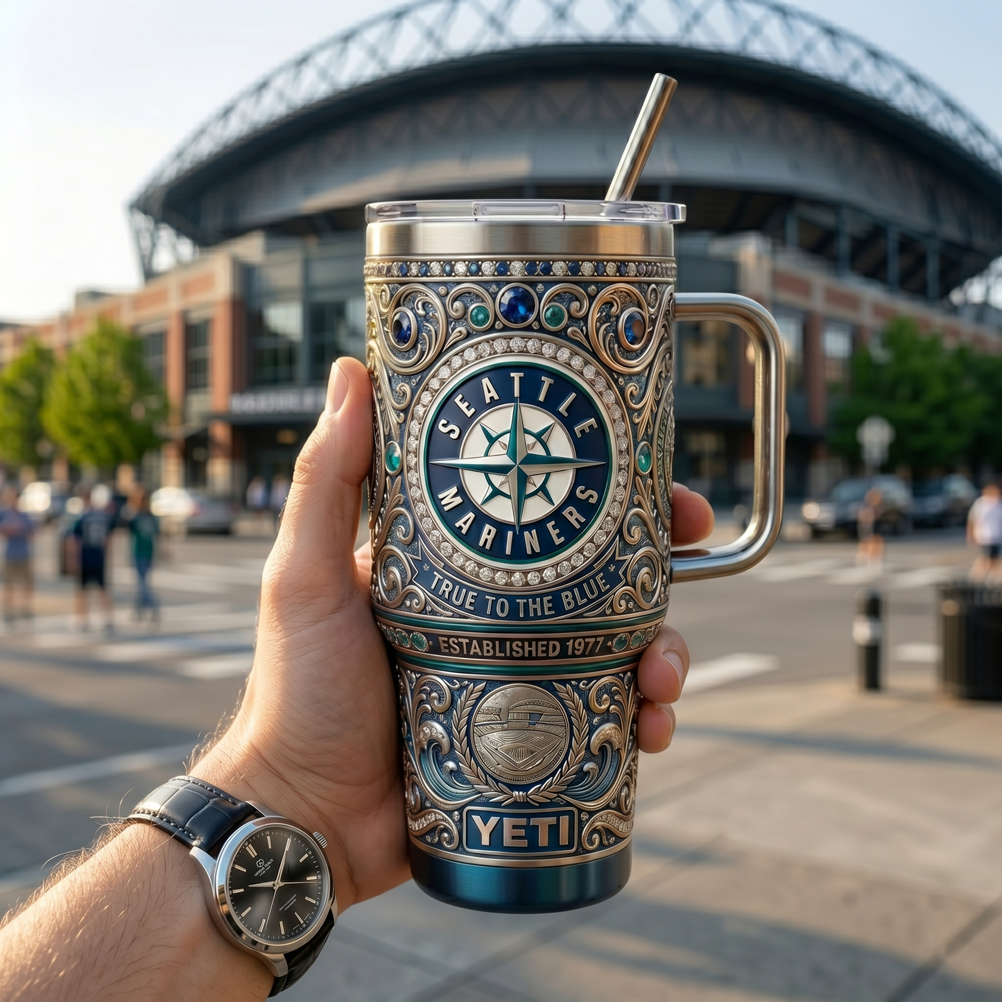 Seattle Mariners 40 oz Tumbler with Handle and Lid