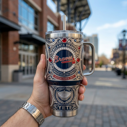 Atlanta Braves 40 oz Tumbler with Handle and Lid