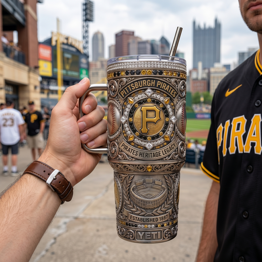 Pittsburgh Pirates 40 oz Tumbler with Handle and Lid