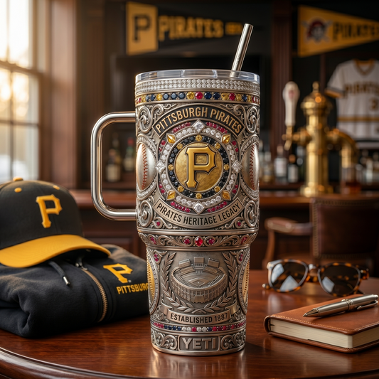Pittsburgh Pirates 40 oz Tumbler with Handle and Lid