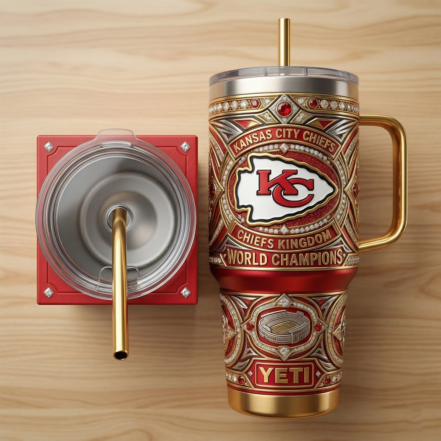 Chiefs 40 oz Tumbler with Handle and Lid