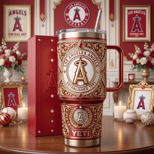 Los Angeles Angels 40 oz Tumbler with Handle and Lid