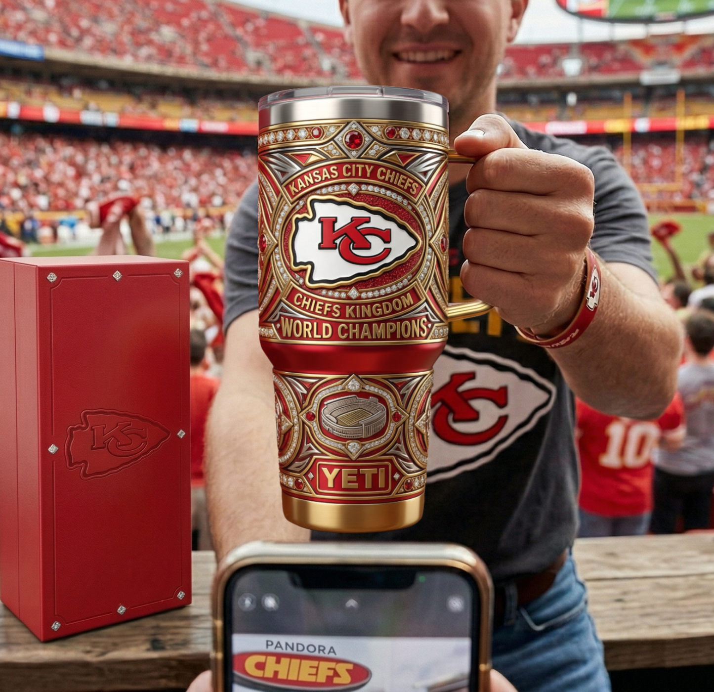 Chiefs 40 oz Tumbler with Handle and Lid