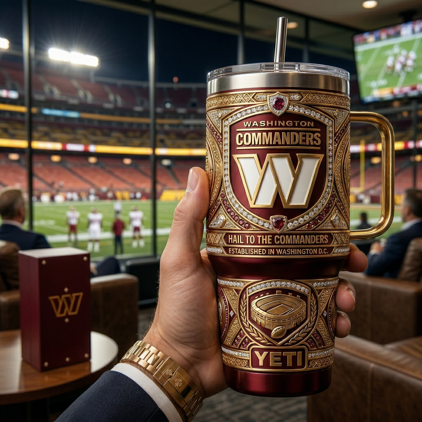Washington Commanders 40 oz Tumbler with Handle and Lid