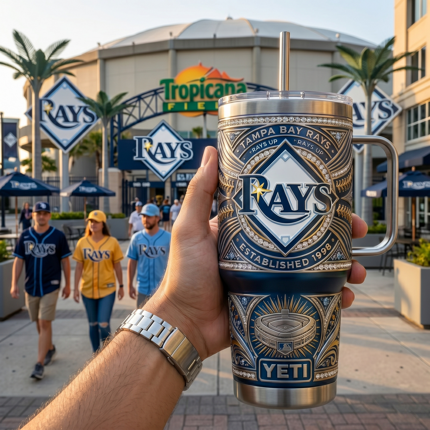 Tampa Bay Rays 40 oz Tumbler with Handle and Lid