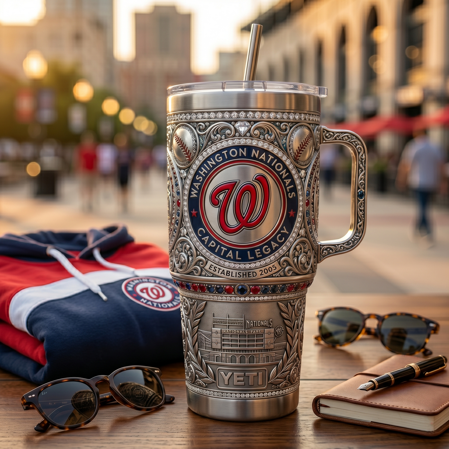 Washington Nationals 40 oz Tumbler with Handle and Lid