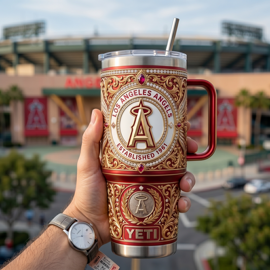Los Angeles Angels 40 oz Tumbler with Handle and Lid