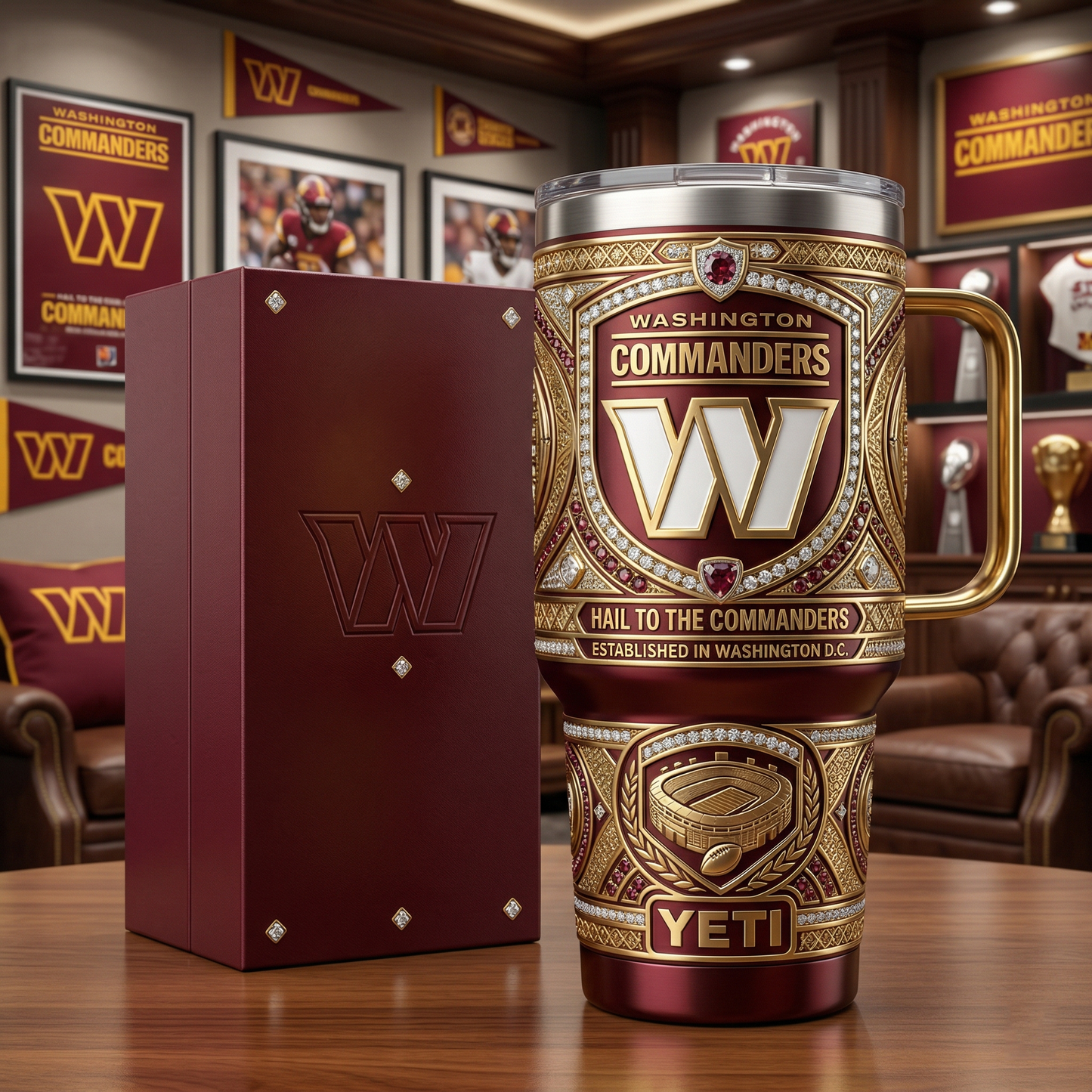 Washington Commanders 40 oz Tumbler with Handle and Lid