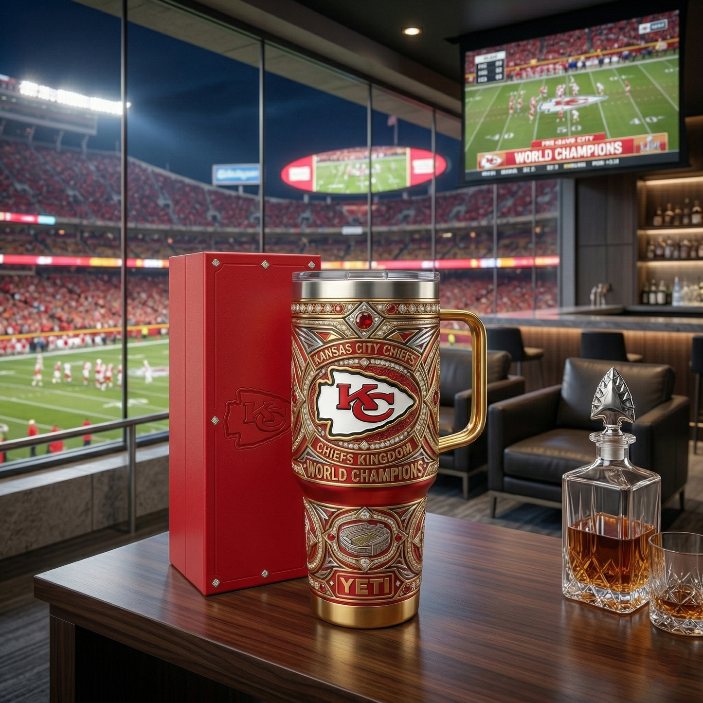 Chiefs 40 oz Tumbler with Handle and Lid