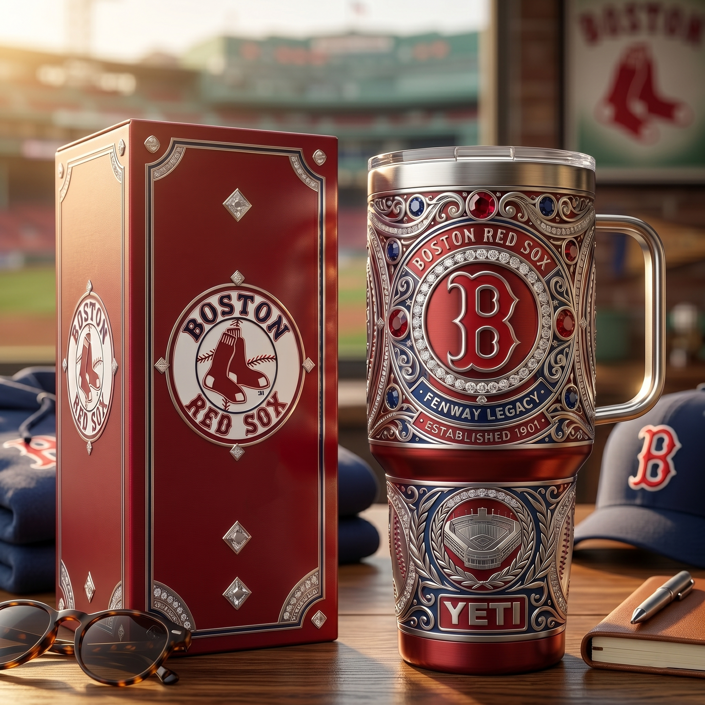 Boston Red Sox 40 oz Tumbler with Handle and Lid