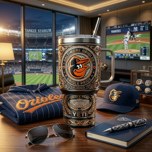 Baltimore Orioles 40 oz Tumbler with Handle and Lid