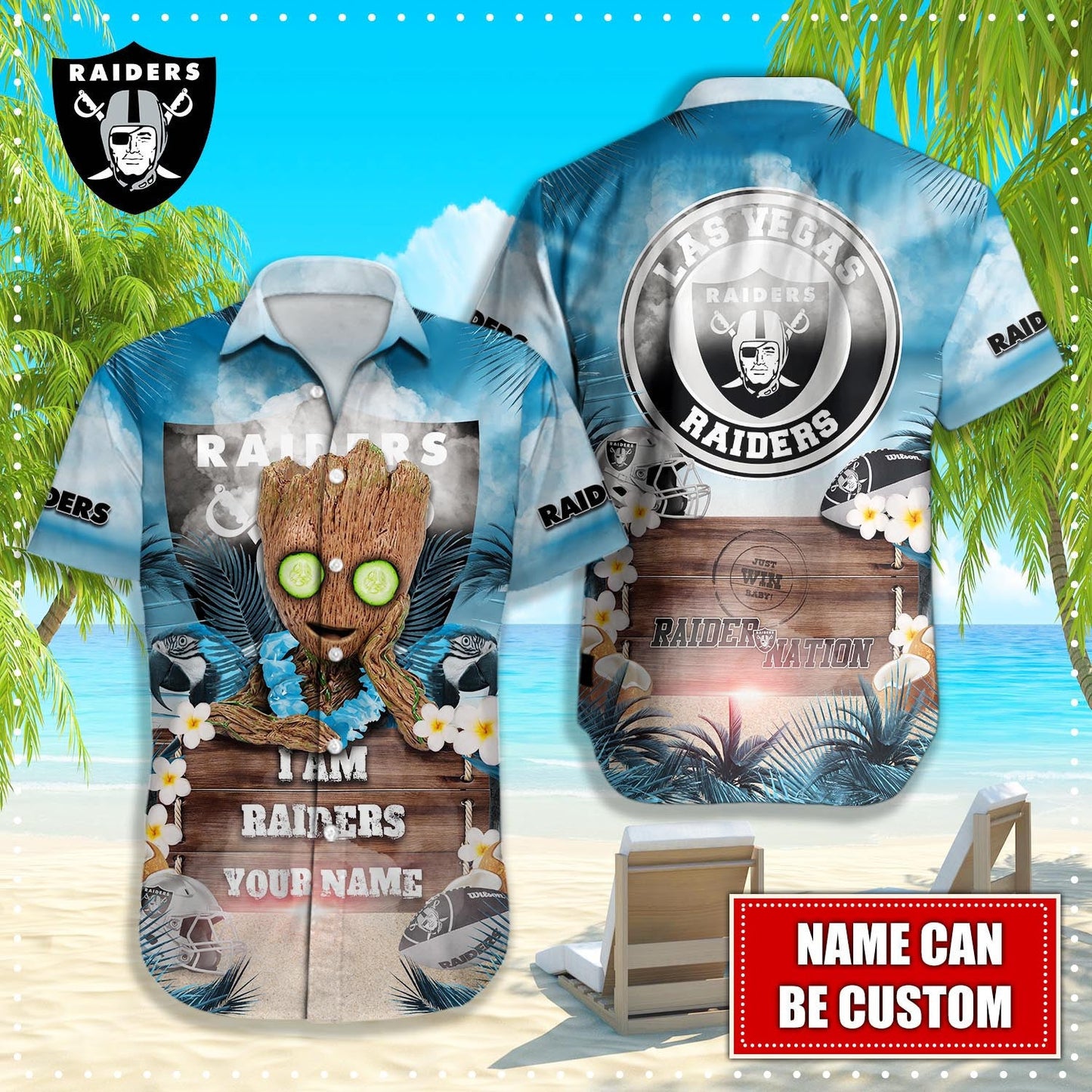 Las Vegas Raiders NFL-Hawaiian shirt custom Q-48112