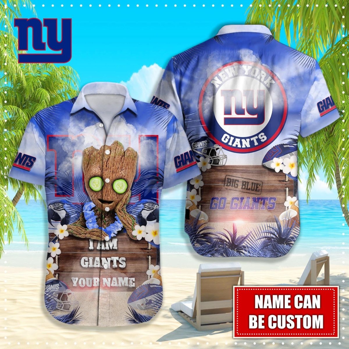 New York Giants NFL - Hawaiian shirt custom Q - 48112 NYG_KDZ - KINDOZY