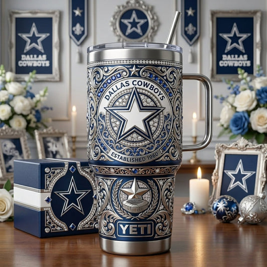 Dallas Cowboys 40 oz Tumbler with Handle and Lid