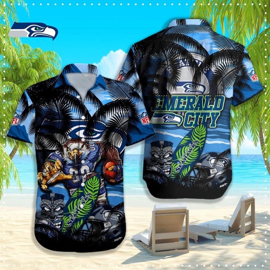 Seattle Seahawks NFL - Hawaiian shirt Q - 48184 SEA_KDZ - KINDOZY